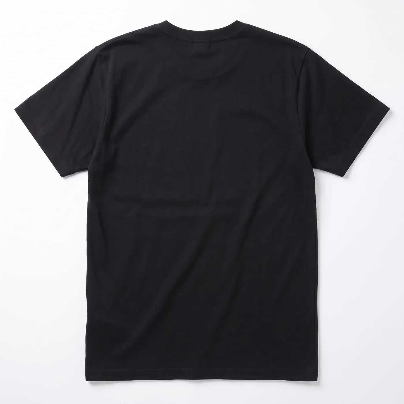 CITY RATS Tee in Black, laid flat, back