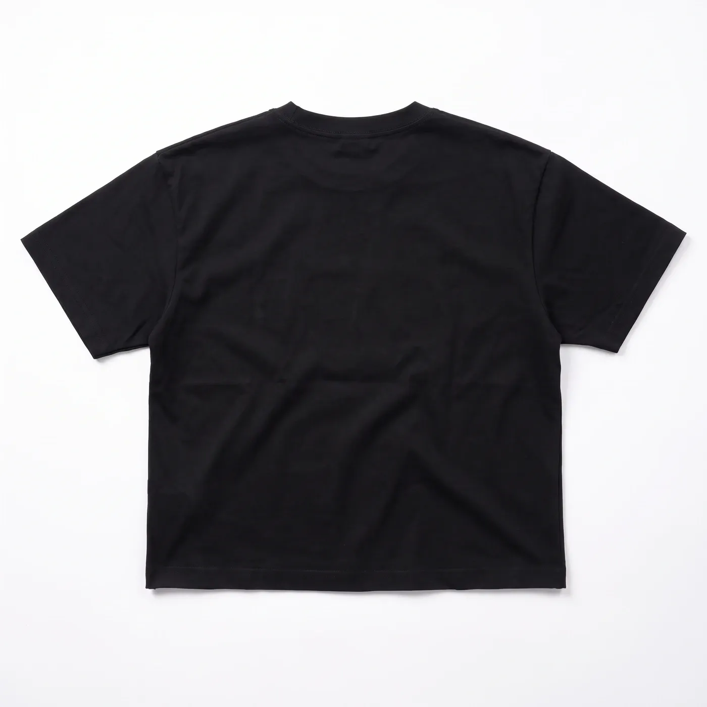 HOTWIRE Cropped Tee in Black, laid flat, back