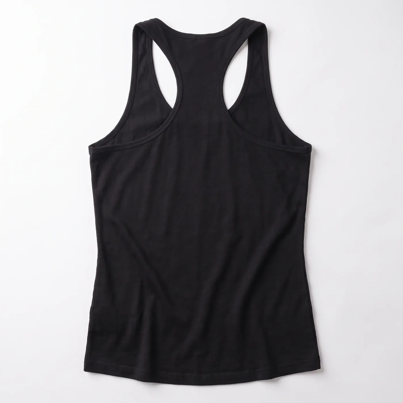 WOLVES Tank in Black, laid flat, back